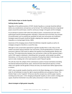 IFLRY Position Paper on Gender Equality Defining Gender Equality