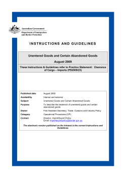 Unentered Goods and Certain Abandoned Goods