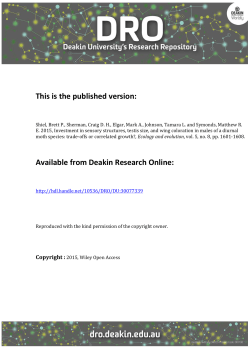 Investment in sensory structures, testis size, and - DRO