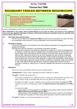 Boundary Fences Between Neighbours