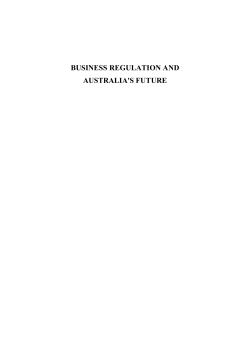 Business regulation and Australia`s future