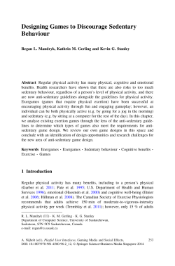 Designing Games to Discourage Sedentary