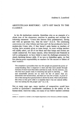 Aristotelian Rhetoric: Let`s Get Back Classics
