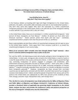 Migration and Refugee Services/Office of Migration Policy and