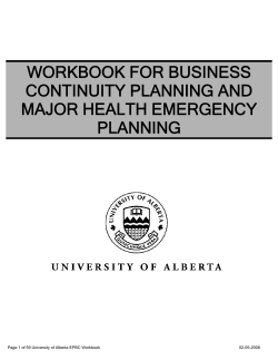 Business Continuity Workbook