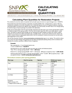 calculating plant quantities