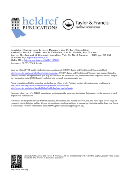 Consistent Comparisons between Monopoly and Perfect Competition