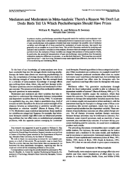 Mediators and Moderators in Meta-Analysis