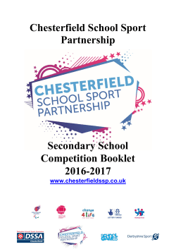 Secondary Competition Booklet 2016/17