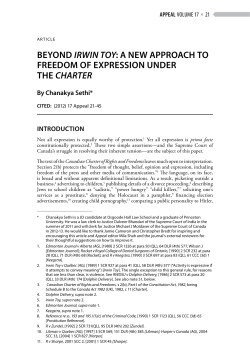beyond irwin toy: a new approach to freedom of expression under