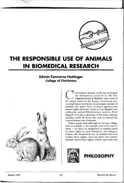 The Responsible Use of Animals in Biomedical Research