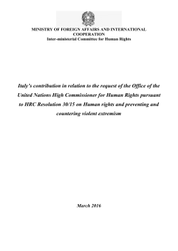 Italy`s contribution in relation to the request of the Office of the United
