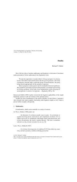 Duality - UCLA Linguistics