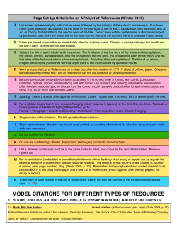 Thornlea`s APA Citation Guidelines Winter 2016