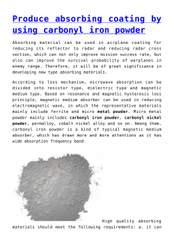 Produce absorbing coating by using carbonyl iron powder
