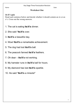 Punctuation Worksheets