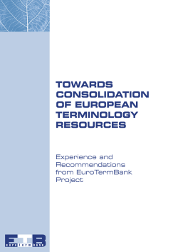 Towards Consolidation of European Terminology