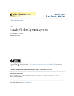 A study of Milton`s political opinions