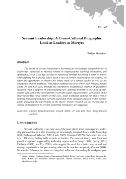Servant Leadership: A Cross-Cultural Biographic Look at Leaders