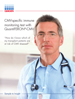 CMV-specific immune monitoring test with QuantiFERON&reg;-CMV