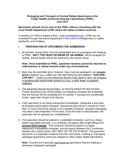 Instructions for packaging and transport of rabies specimens to the