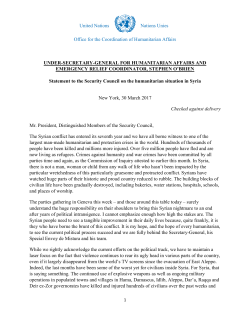 Statement to the Security Council on the humanitarian