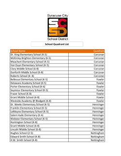 School Quadrant List - The Syracuse City School District
