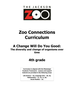 Zoo Connections Curriculum A Change Will Do You