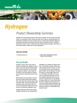 Hydrogen Product Stewardship Summary