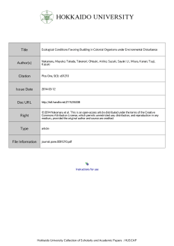 Ecological Conditions Favoring Budding in Colonial Organisms