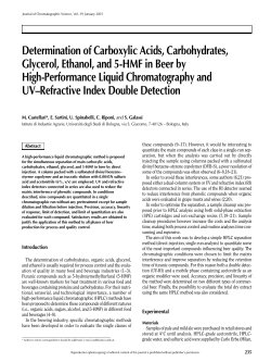 Determination of Carboxylic Acids, Carbohydrates, Glycerol, Ethanol