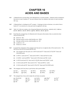 CHAPTER 16 ACIDS AND BASES