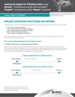 Implant Strategies for Finishing Cattle using Revalor&reg; (trenbolone