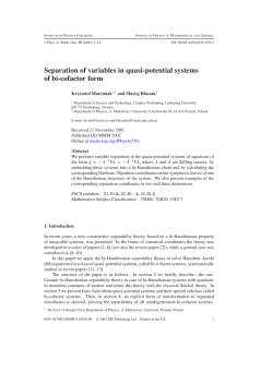 Separation of variables in quasi-potential systems of bi