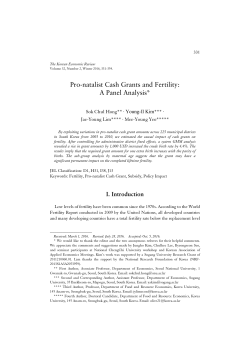 Pro-natalist Cash Grants and Fertility: A Panel Analysis*
