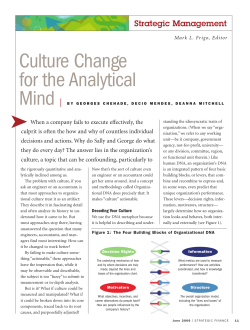 Culture Change for the Analytical