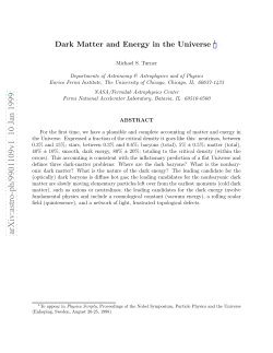 Dark Matter and Energy in the Universe