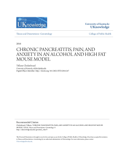 chronic pancreatitis, pain, and anxiety in an alcohol