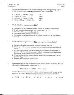 CHEMISTRY 104 Hour Exam I Summer 2012 Page 1 1. Consider