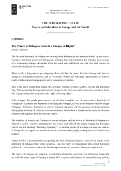 THE FEDERALIST DEBATE Papers on Federalism in Europe and
