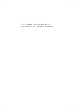 The Rhetoric of Fictionality: Narrative Theory and the Idea of Fiction