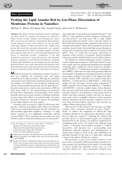 Probing the Lipid Annular Belt by Gas‐Phase Dissociation of