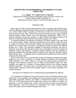 Demystifying The Environmental Sustainability of Food