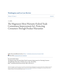 The Magnuson-Moss Warranty-Federal Trade Commission