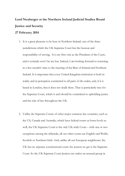 Lord Neuberger at the Northern Ireland Judicial Studies Board