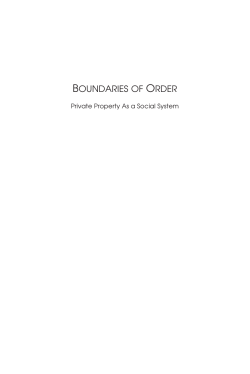 Boundaries of Order Private Property as a Social System
