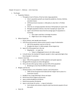 Chapter 14 Lesson 3 --- McGraw --- Life in East Asia 1. The People a