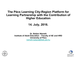 Learning Communities, Learning Cities