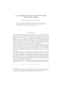 ON A ROGERS-RAMANUJAN TYPE IDENTITY