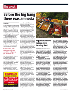 Before the big bang there was amnesia